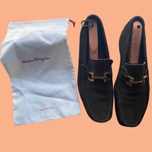 🥃 Salvatore Ferragamo Brown Suede Horsebit Loafers – Size 12 (Made in Italy) 🥃